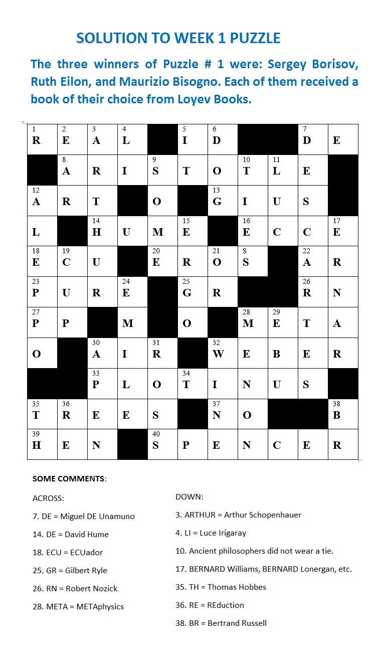 Crossword puzzle 1.1 Solution
